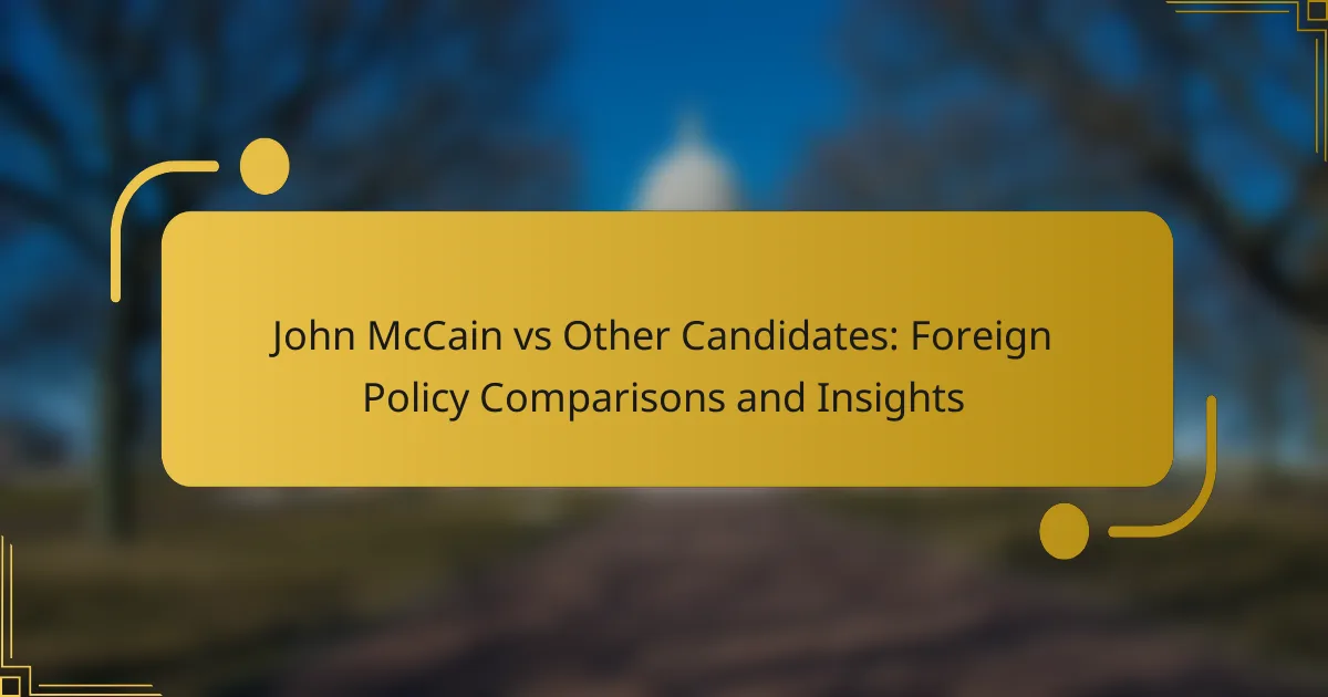 John McCain vs Other Candidates: Foreign Policy Comparisons and Insights