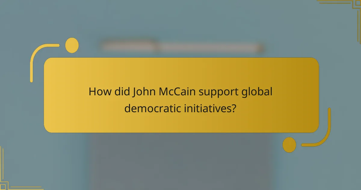 How did John McCain support global democratic initiatives?
