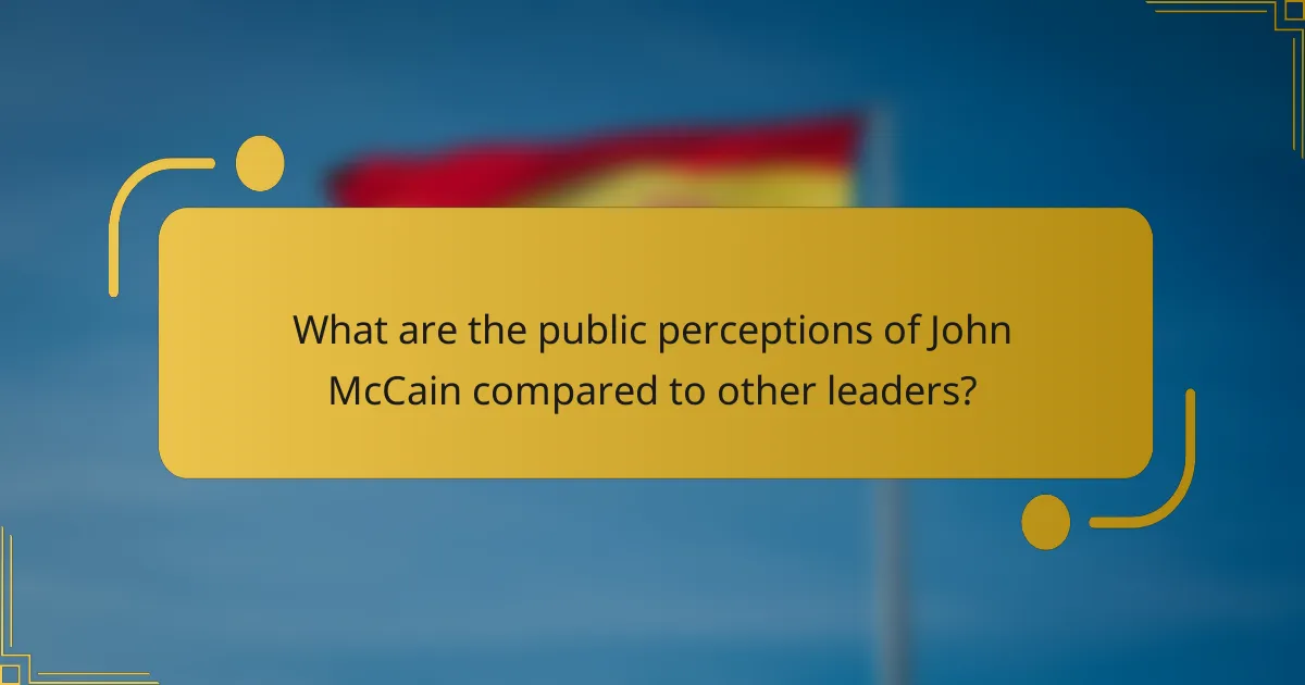 What are the public perceptions of John McCain compared to other leaders?