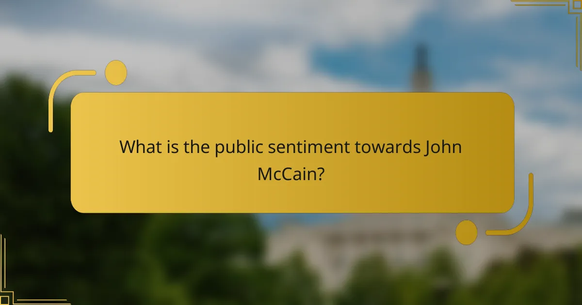 What is the public sentiment towards John McCain?